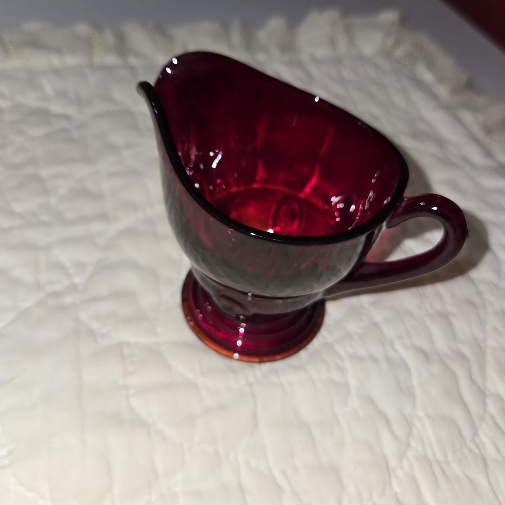 Vintage New Martinsville Ruby Red Mini Creamer - Picture 11 of 12
